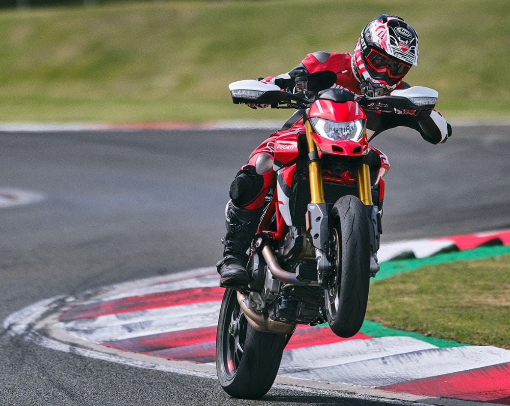 Ducati Hypermotard 950 SP wheelie shot 